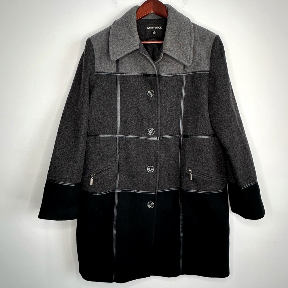 Donnybrook 100% Wool Color-block Coat Size 12